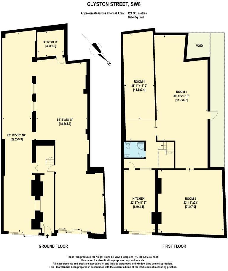 Building layout at Octagon Studios Clapham / Nine Elms